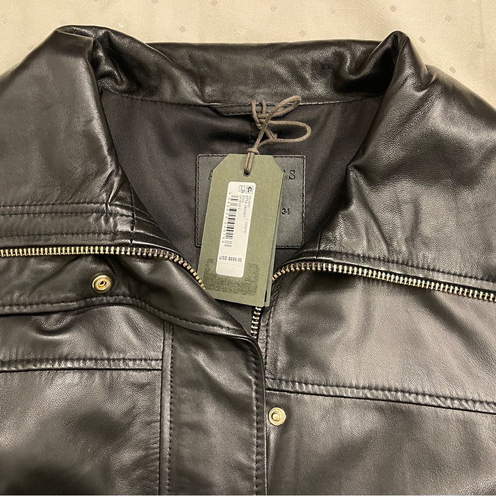 ALLSAINTS Etta Regular Fit Leather Jacket UK 6 US 2 NWT - Picture 9 of 15